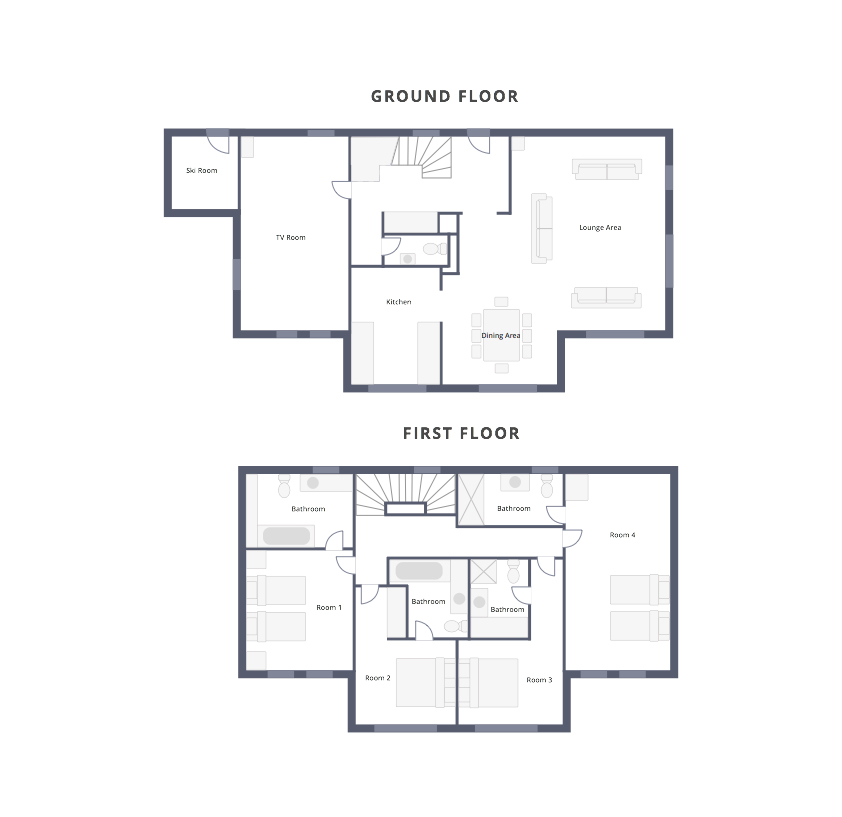 Chalet Quatre Meules Meribel Floor Plan 1